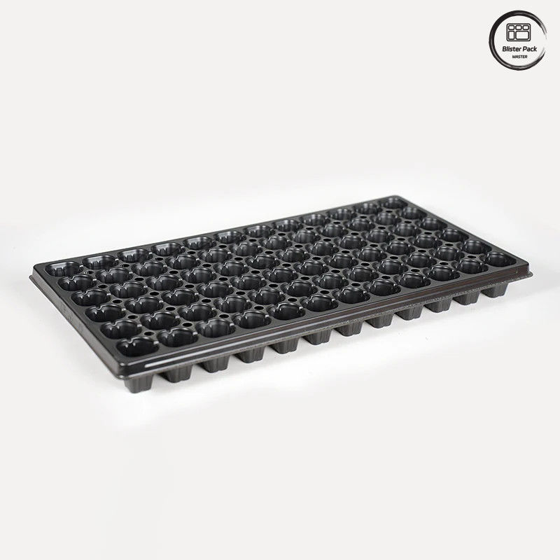 Black Industrial PS 50-Low Seedling Tray tahan lama dan ringan untuk pertumbuhan yang optimal